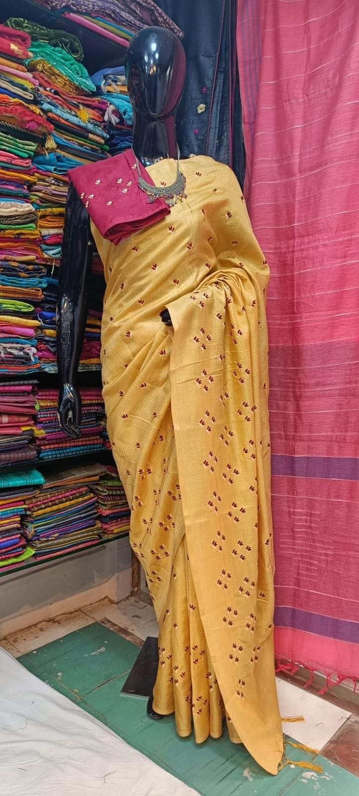 Katan Silk Saree With Beautiful Embroidery Work Saree KSB16