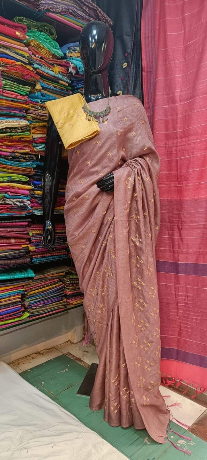 Katan Silk Saree With Beautiful Embroidery Work Saree KSB17