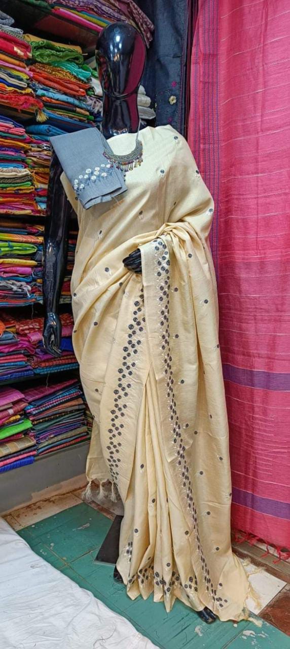 Katan Silk Saree With Beautiful Embroidery Work Saree KSB37