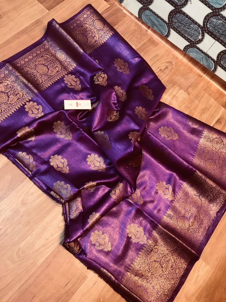 Pure Tussar Munga Banarasi Silk Saree TMS12