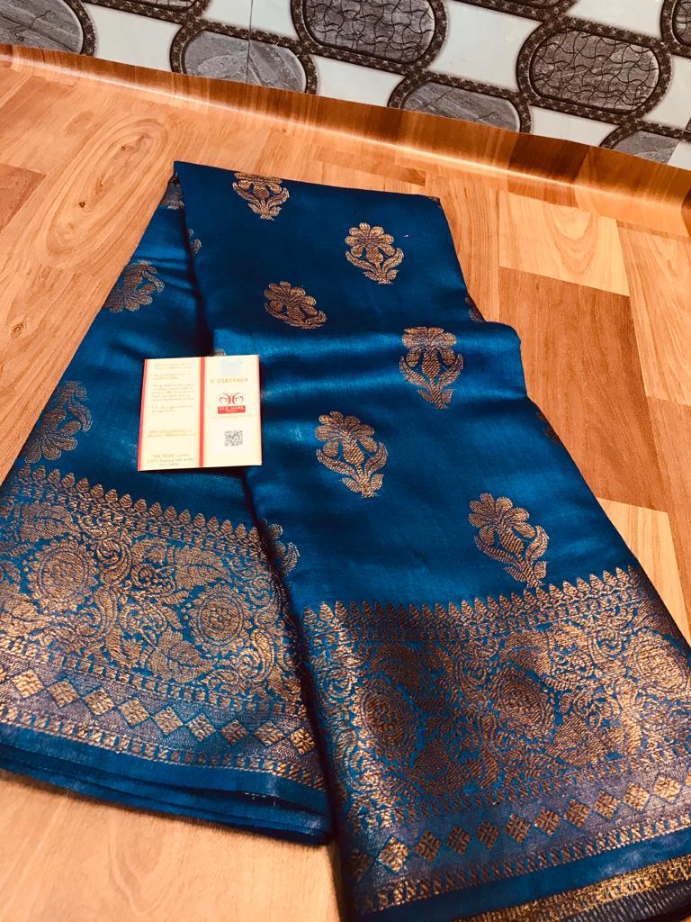 Pure Tussar Munga Banarasi Silk Saree TMS08