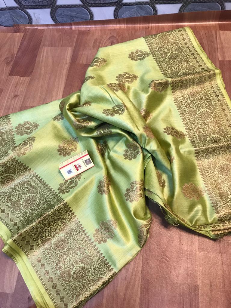 Pure Tussar Munga Banarasi Silk Saree TMS10