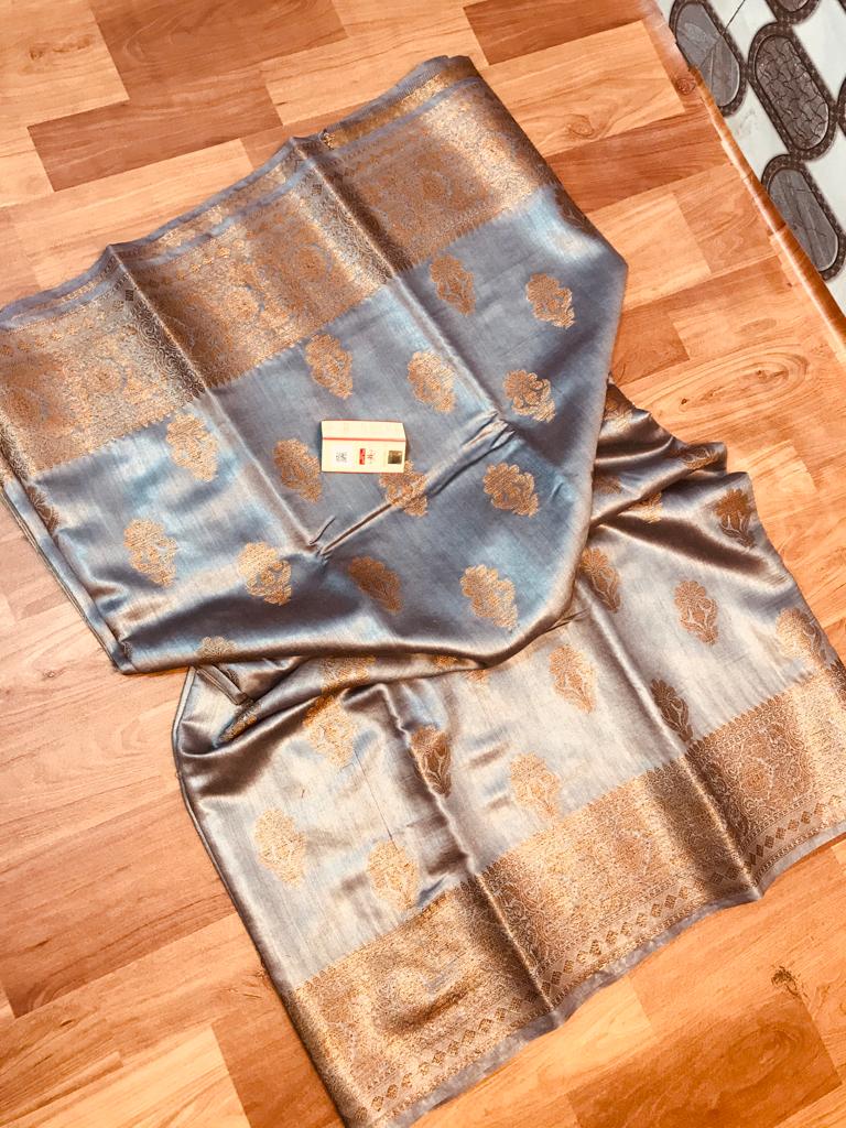 Pure Tussar Munga Banarasi Silk Saree TMS05