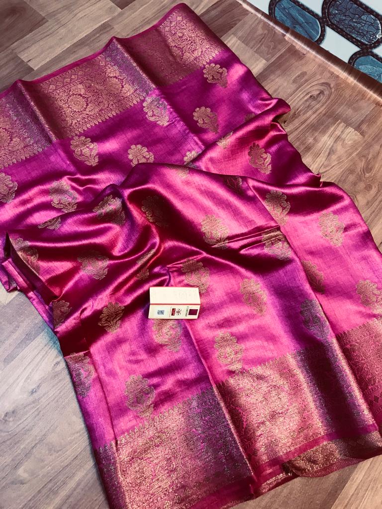Pure Tussar Munga Banarasi Silk Saree TMS11