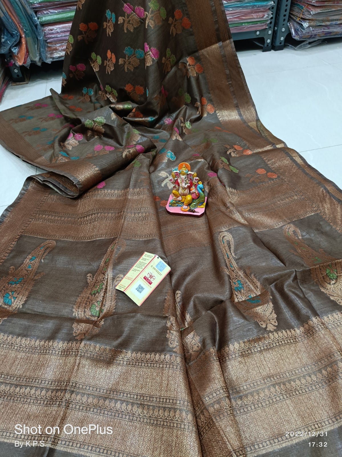 Pure Tussar Munga Banarasi Silk Saree TMS22