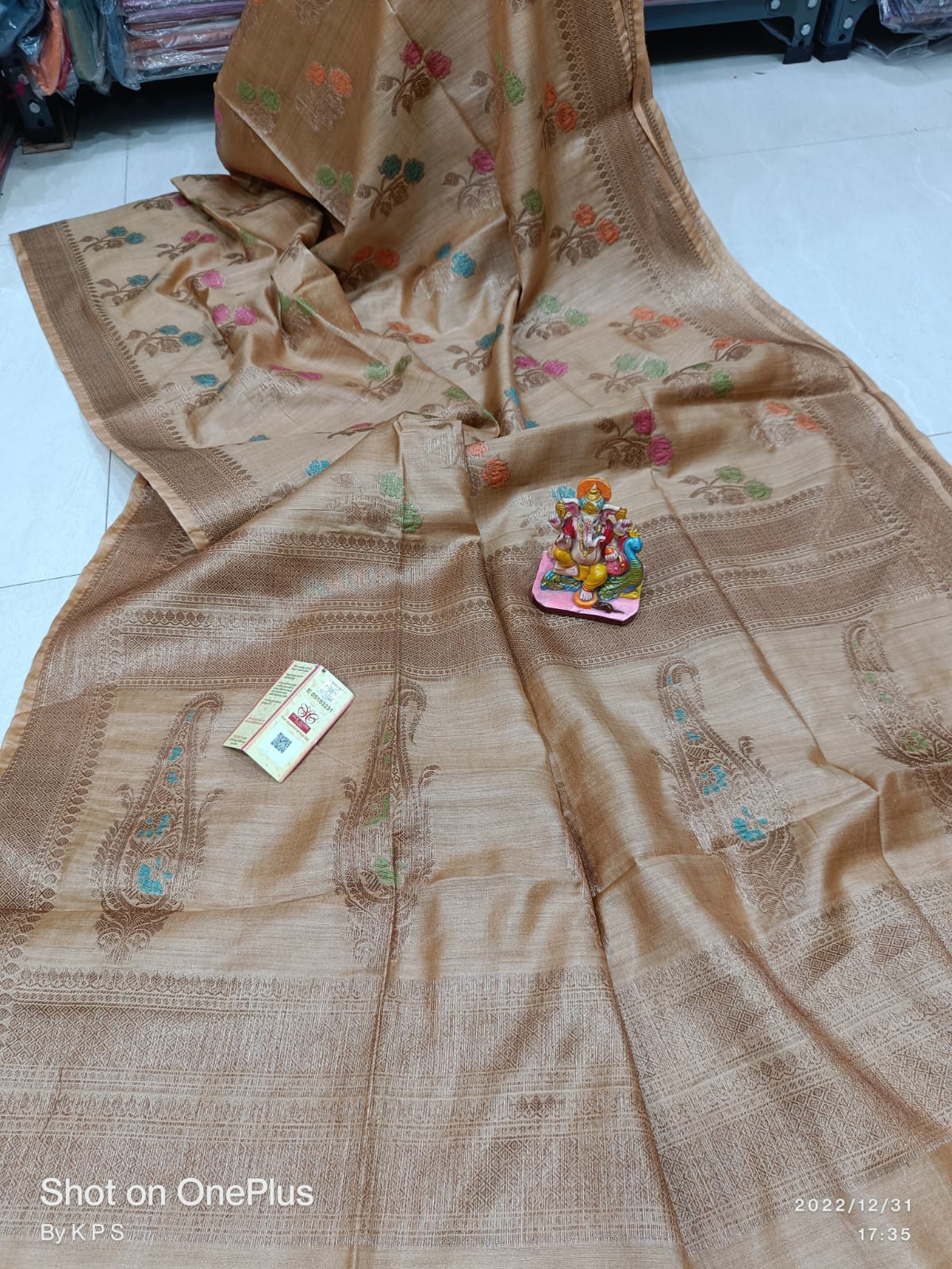 Pure Tussar Munga Banarasi Silk Saree TMS23