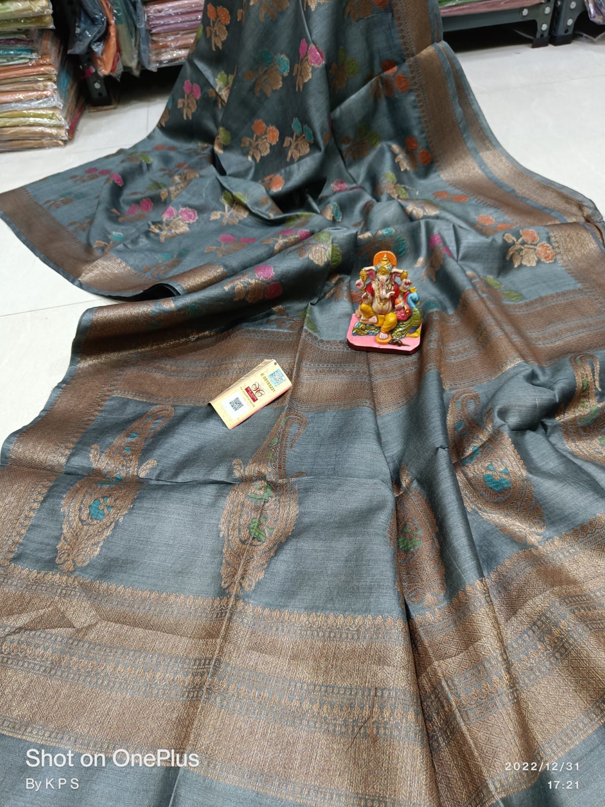 Pure Tussar Munga Banarasi Silk Saree TMS26