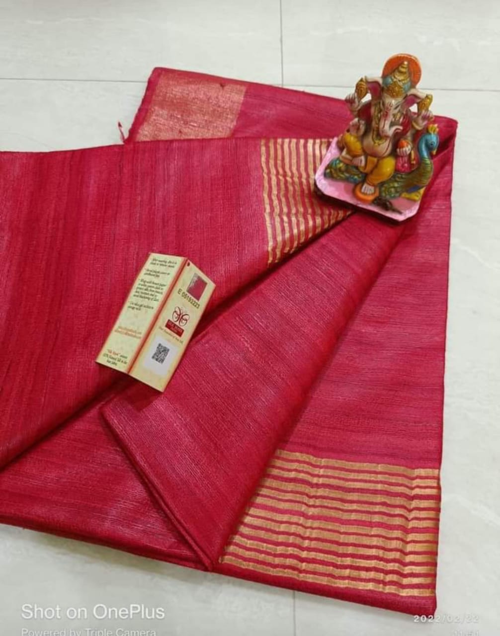 Pure Tussar Ghicha Golden Borde Silk Saree TGS27