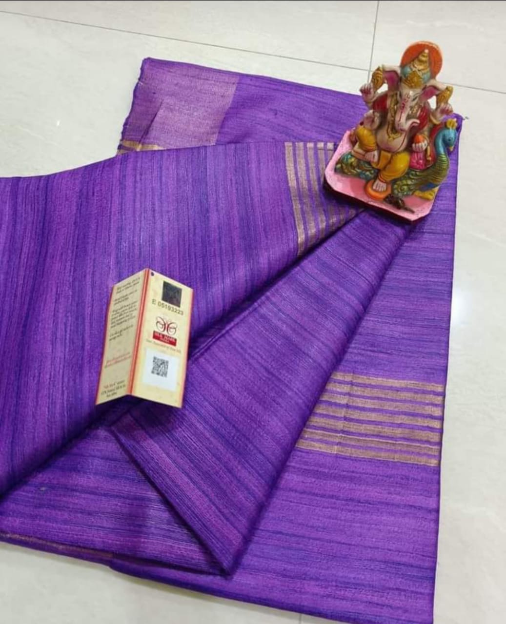 Pure Tussar Ghicha With Golden Border Silk Saree TGS28
