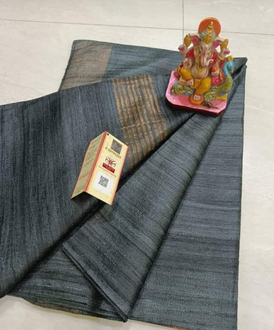 Pure Tussar Ghicha With Golden Border Silk Saree TGS30