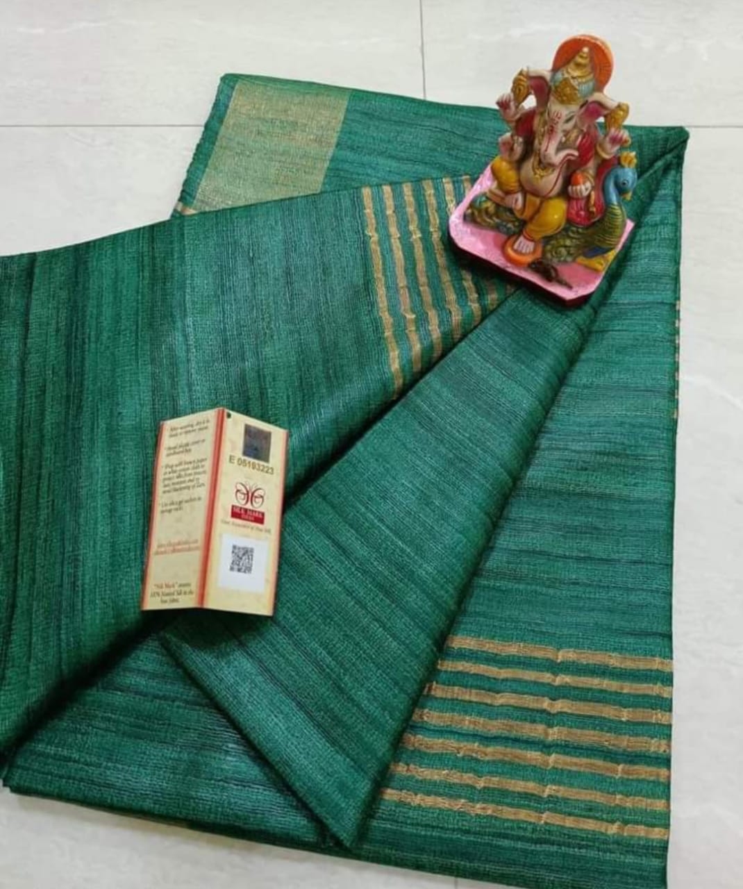 Pure Tussar Ghicha Golden Borde Silk Saree TGS31