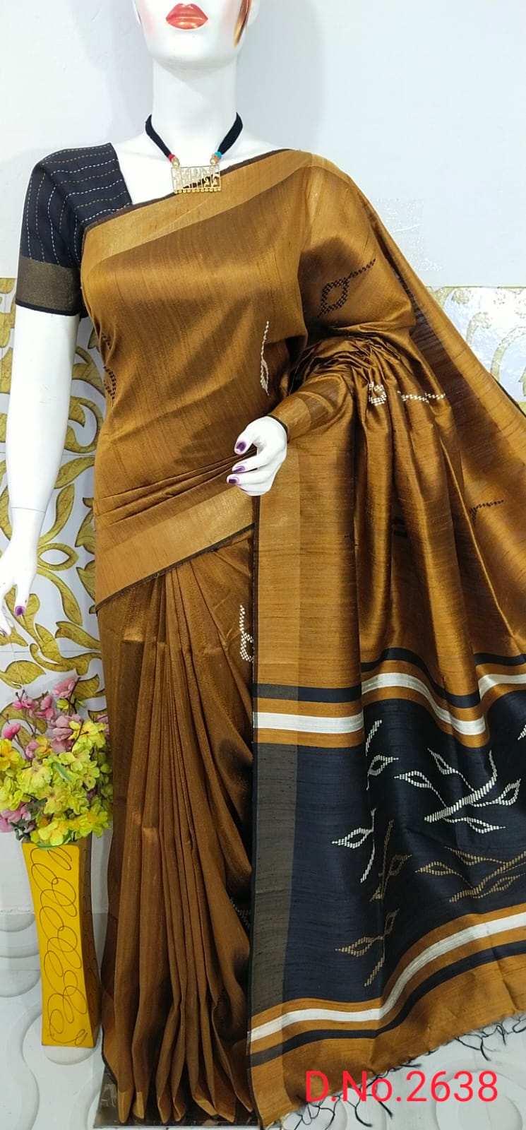 Pure Handloom Tussar Dupion Silk Saree DTS05
