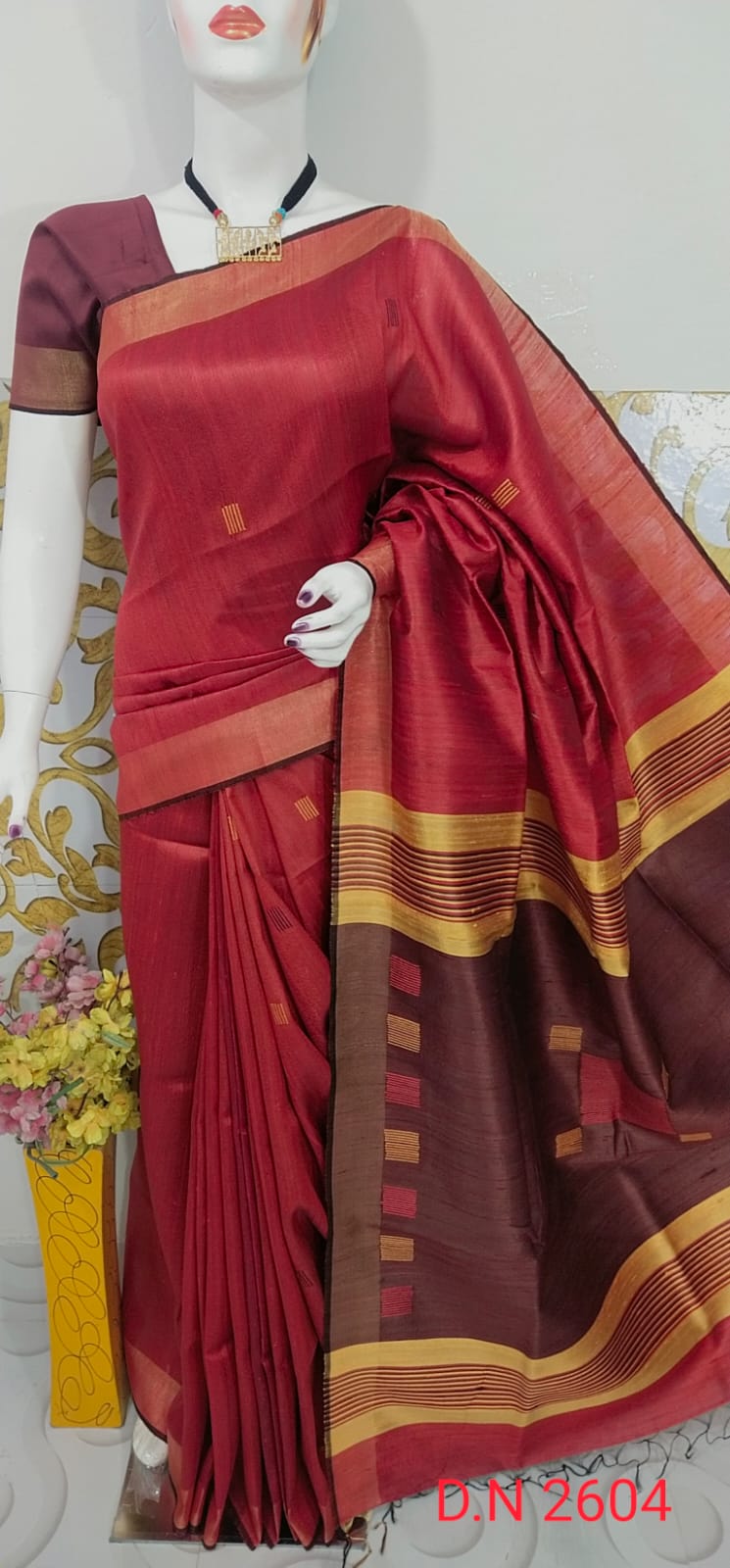 Pure Handloom Tussar Dupion Silk Saree DTS15