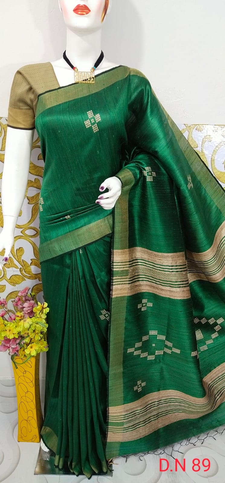 Pure Handloom Tussar Dupion Silk Saree DTS18