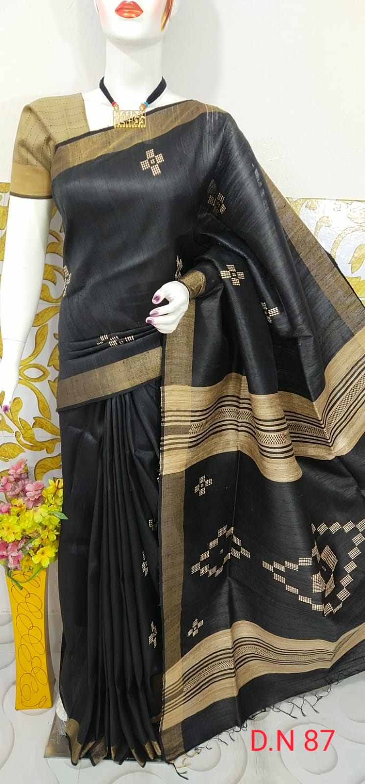Pure Handloom Tussar Dupion Silk Saree DTS21