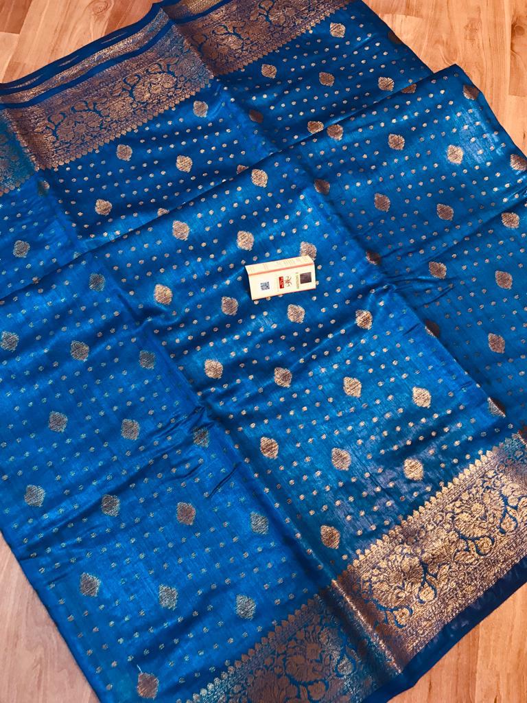 Pure Tussar Munga Banarasi Silk Saree TMS58