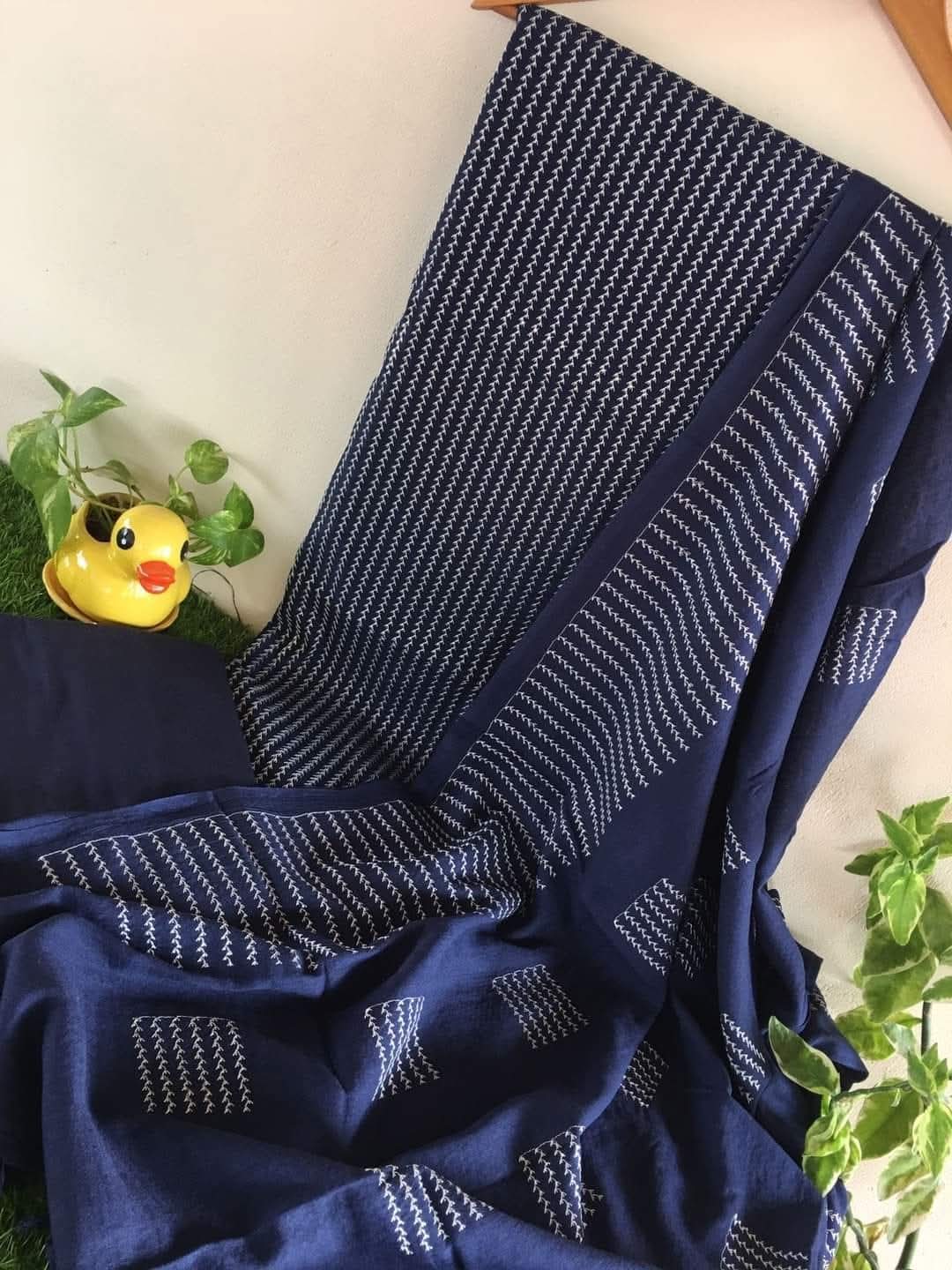 Heavy Embroidered Linen Salwar Suit Unstitched Dress Material DM53