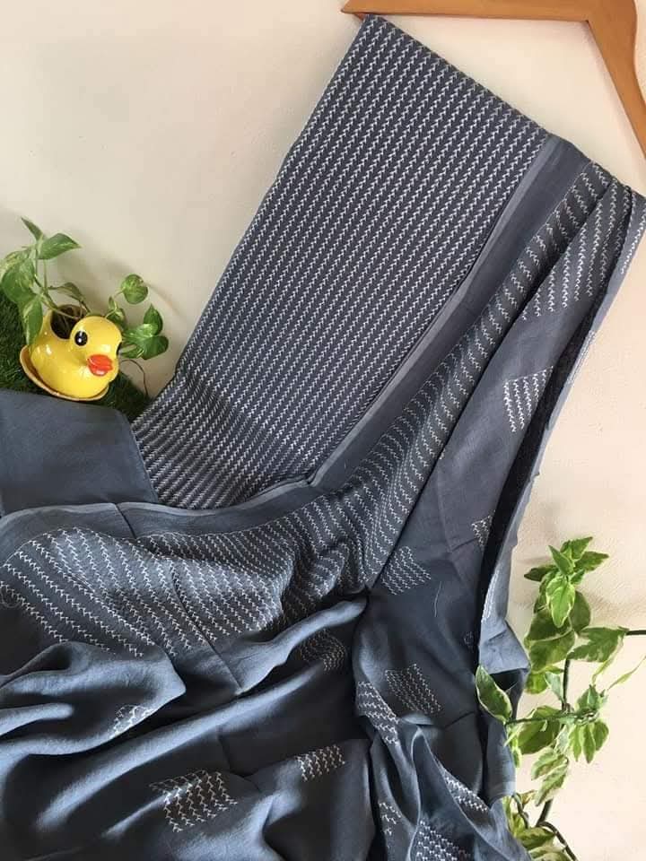 Heavy Embroidered Linen Salwar Suit Unstitched Dress Material DM50