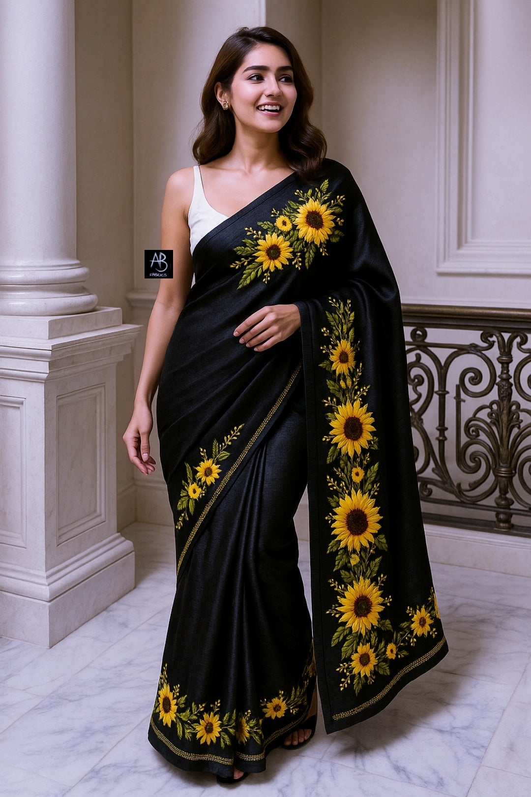 Handloom Pure Tussar Silk Saree with Hand Embroidery Work Saree PTH02