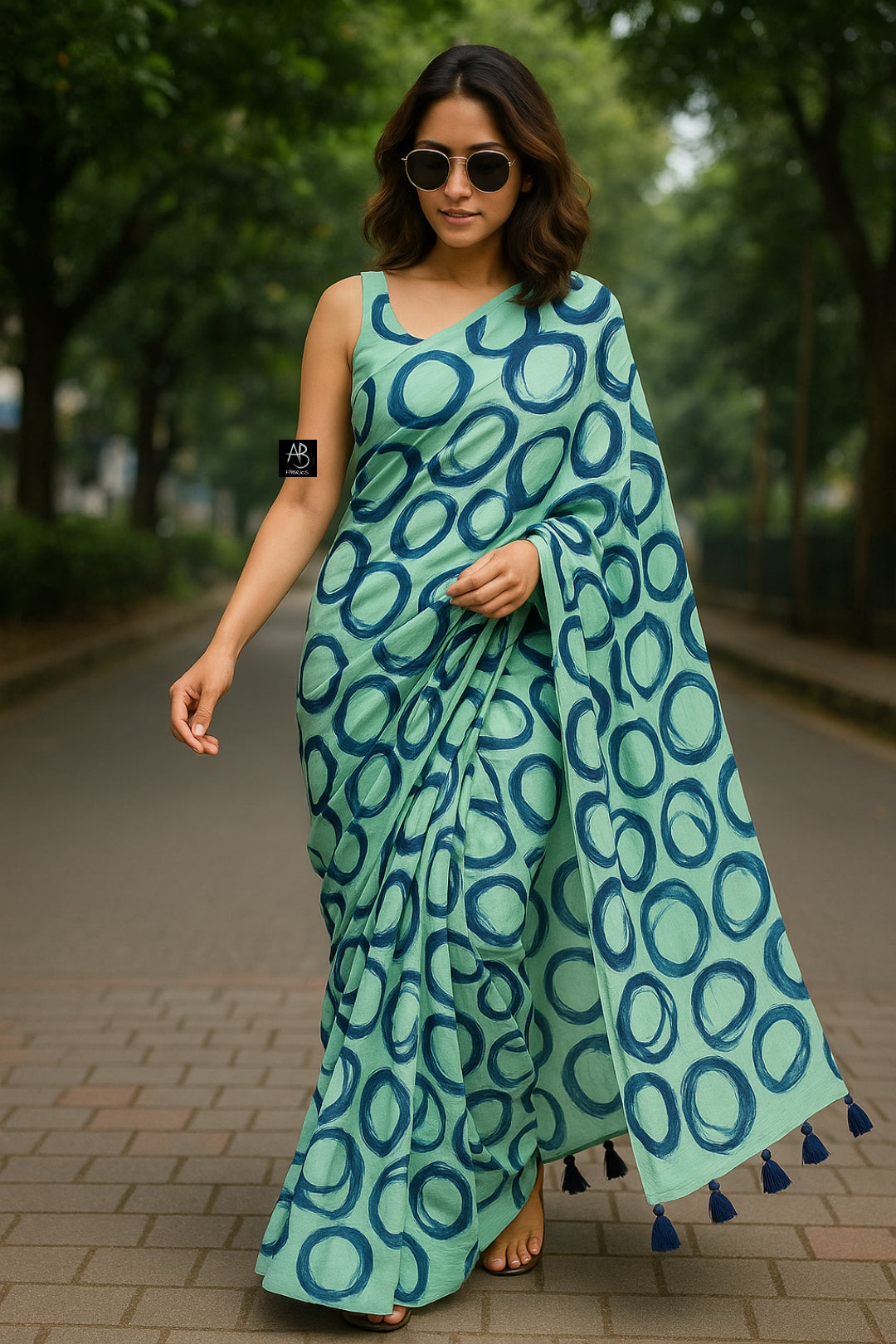 Soft Lightweight Cotton Saree With Beautiful Hand Printed Work Saree CSS17