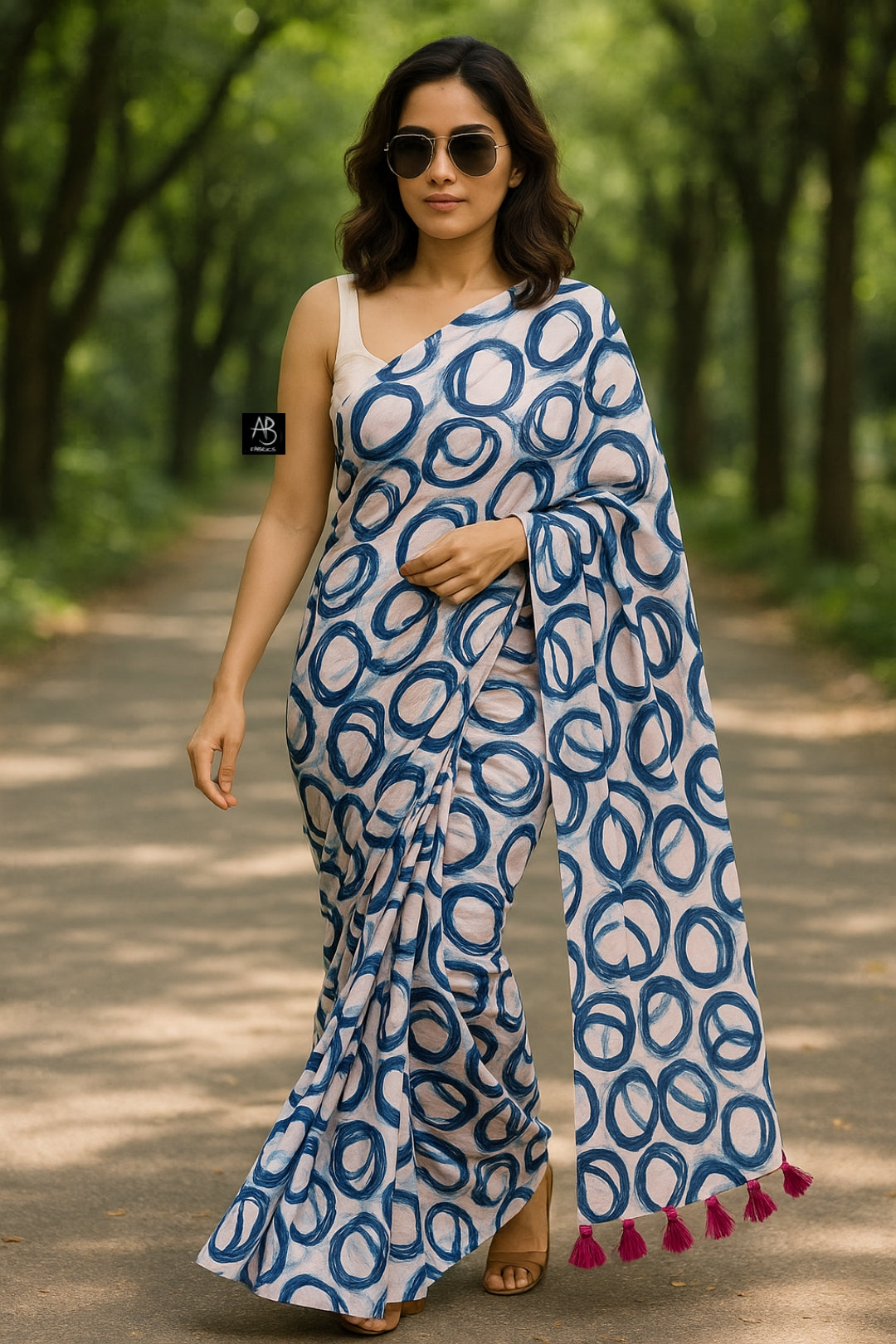 Soft Lightweight Cotton Saree With Beautiful Hand Printed Work Saree CSS13