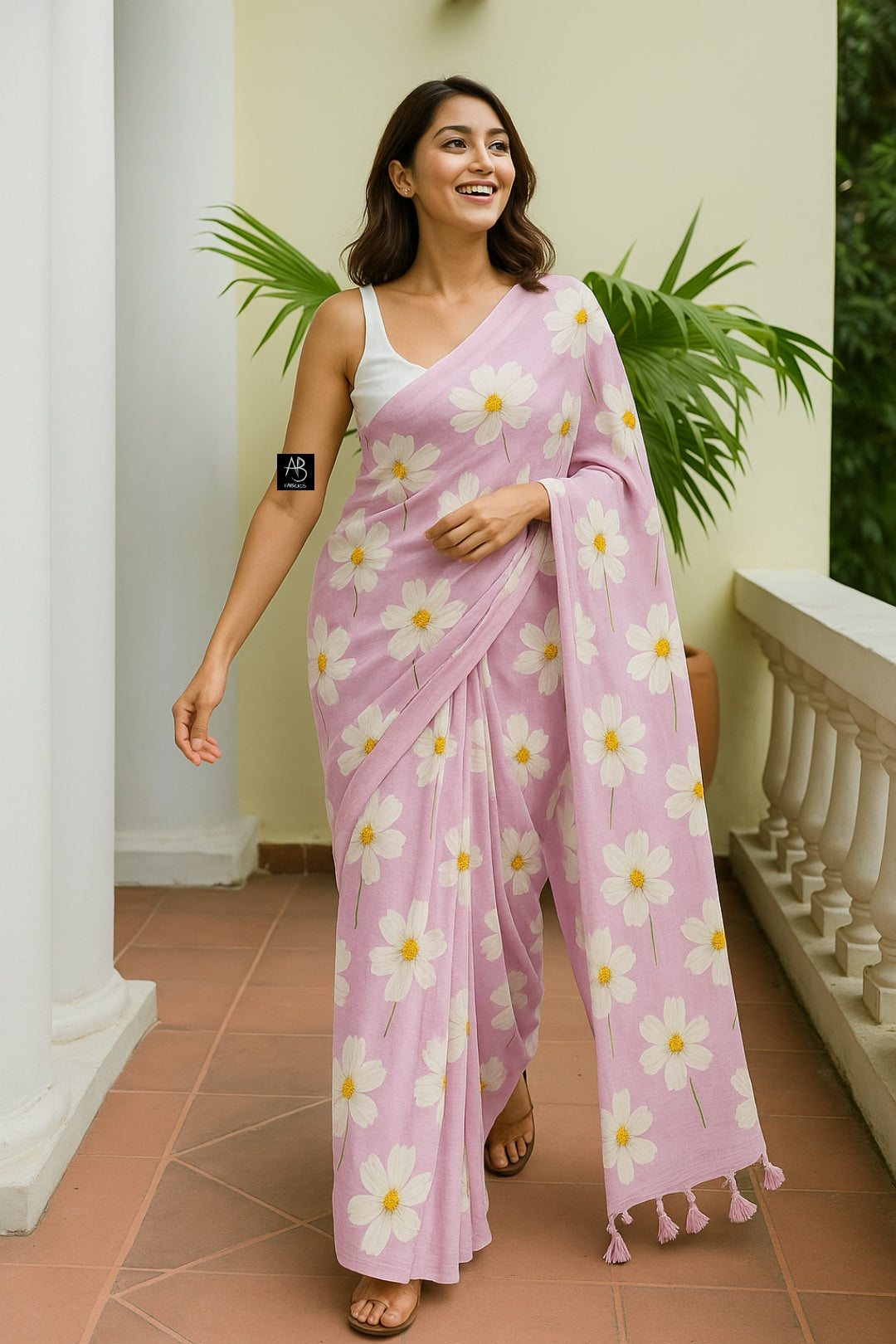 Soft Lightweight Cotton Saree With Beautiful Hand Printed Work Saree CSS11