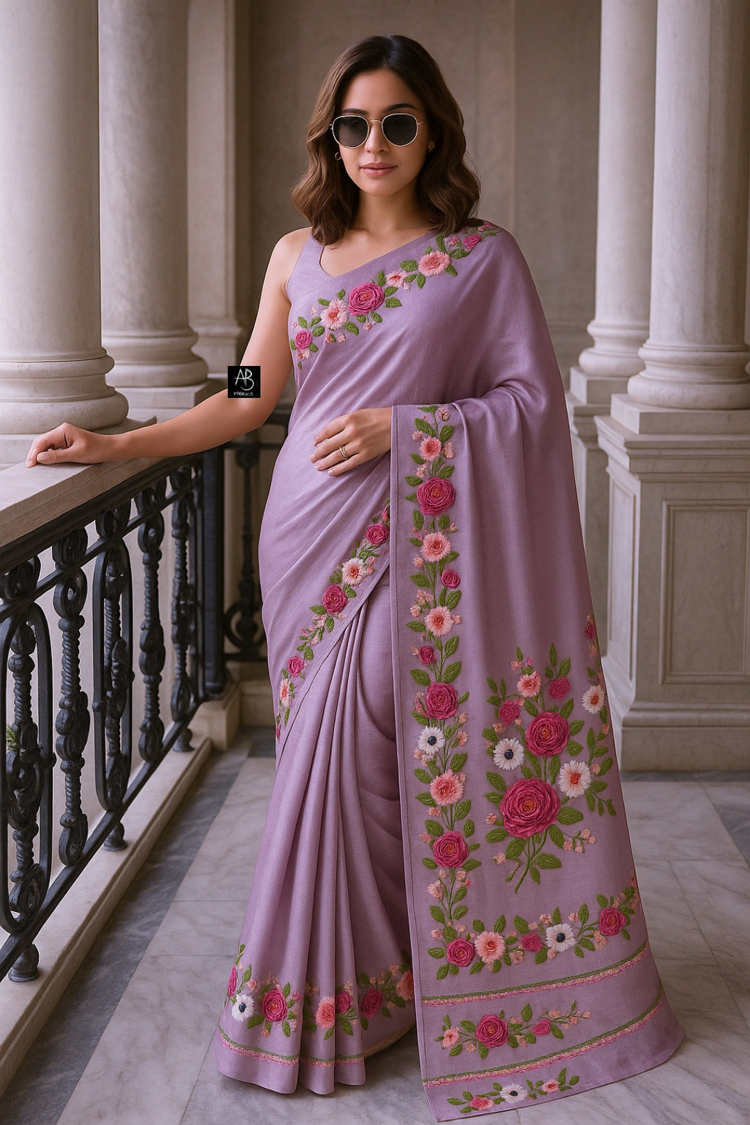 Handloom Pure Tussar Silk Saree with French Knot Embroidery Work Saree PTK09