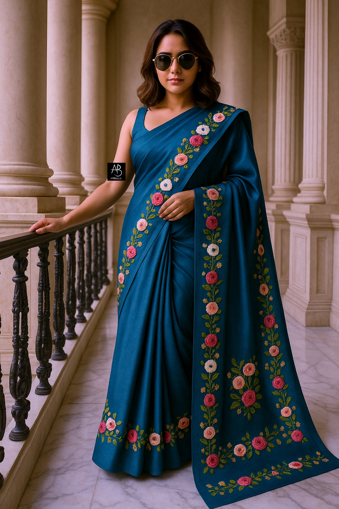 Handloom Pure Tussar Silk Saree with French Knot Embroidery Work Saree PTK10