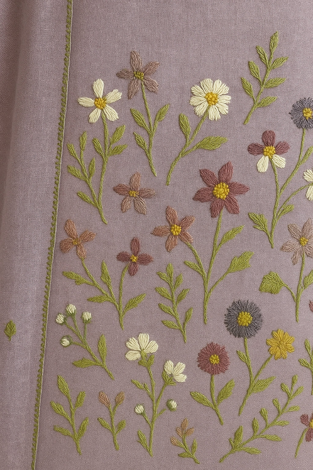 Heavy Embroidered Pure Linen Salwar Kameez Suit Unstitched Dress Material DM61