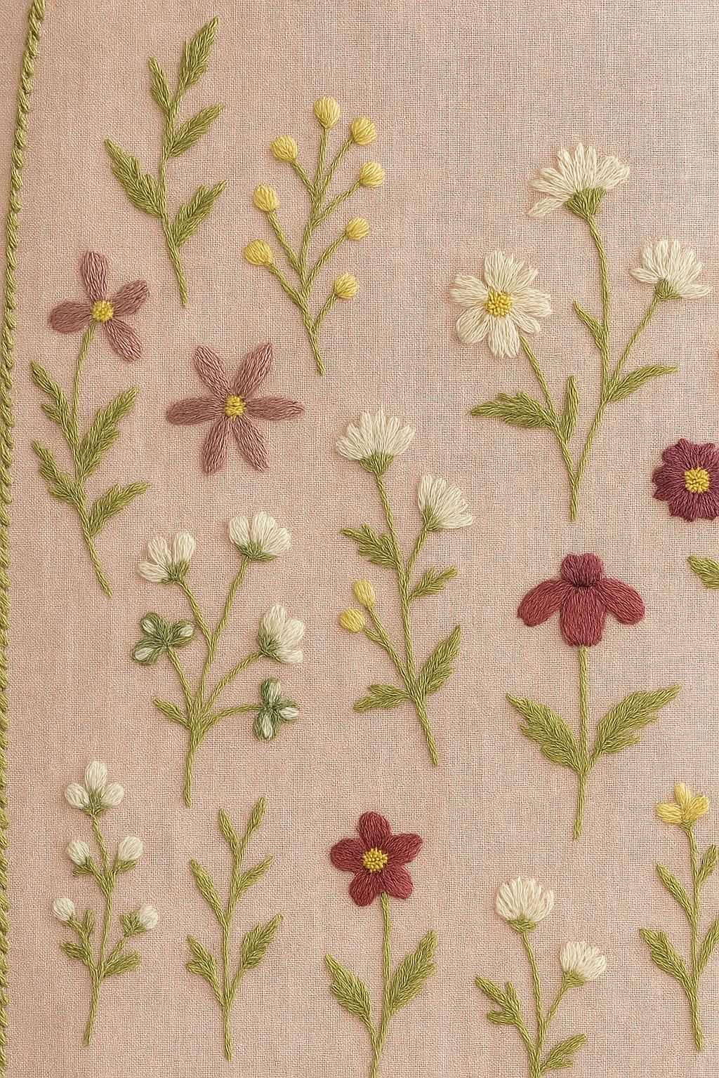 Heavy Embroidered Pure Linen (3 piece) Set Unstitched Dress Material DM63