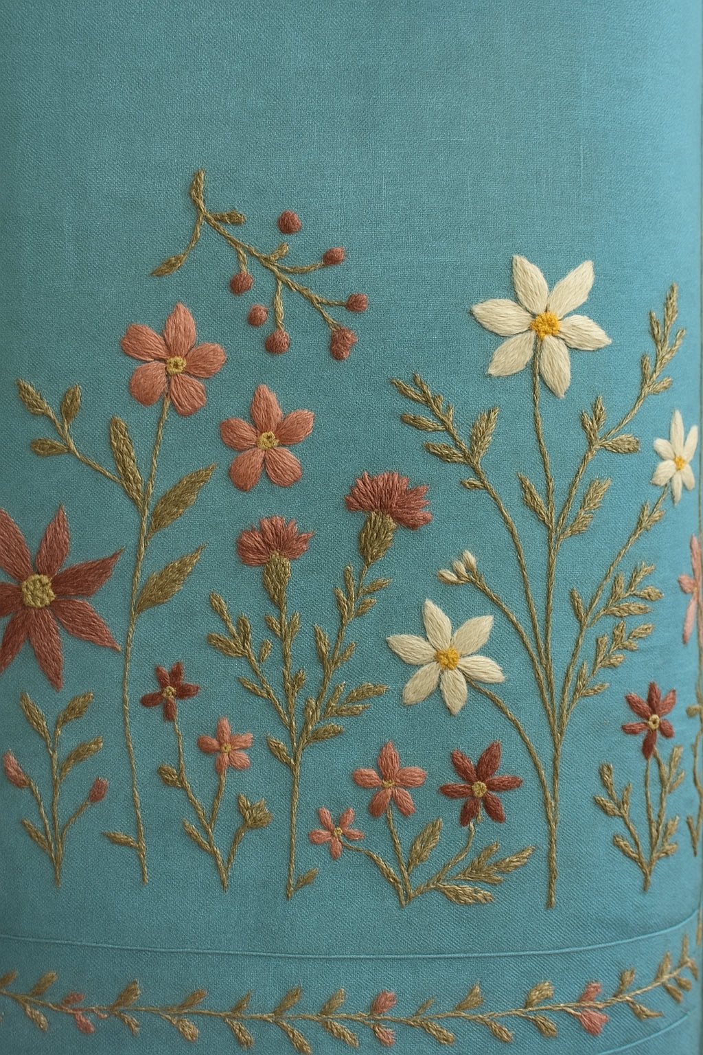 Heavy Embroidered Pure Linen (3 piece) Set Unstitched Dress Material DM71