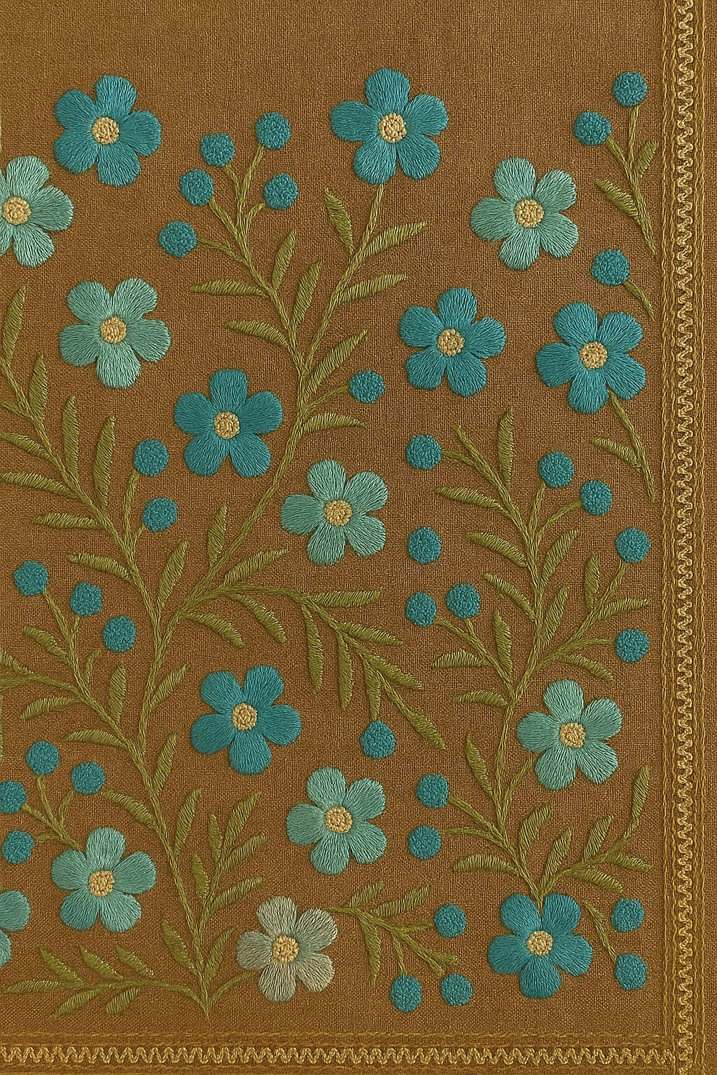 Heavy Embroidered Pure Linen (3 piece) Set Unstitched Dress Material DM76