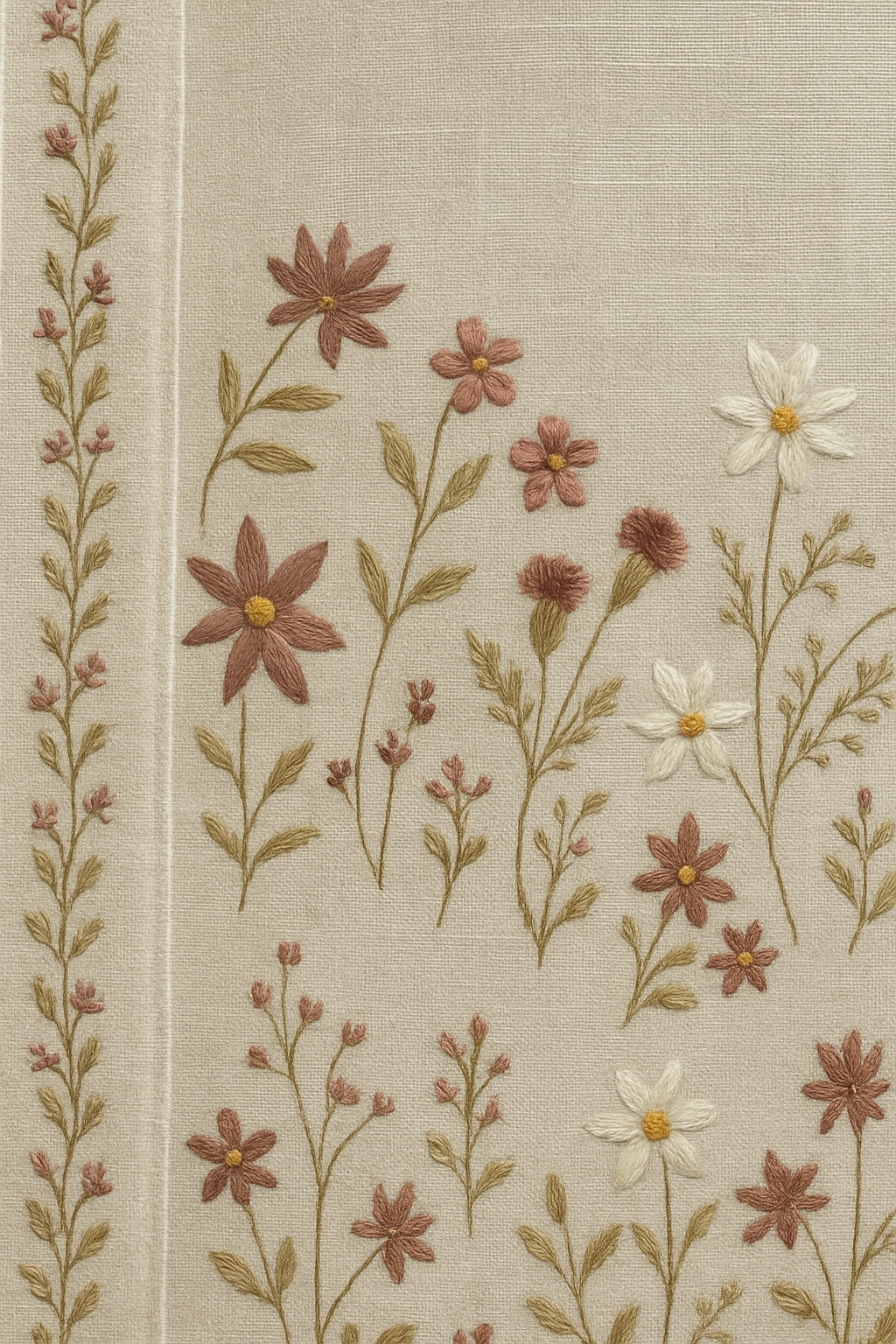 Heavy Embroidered Pure Linen (3 piece) Set Unstitched Dress Material DM77