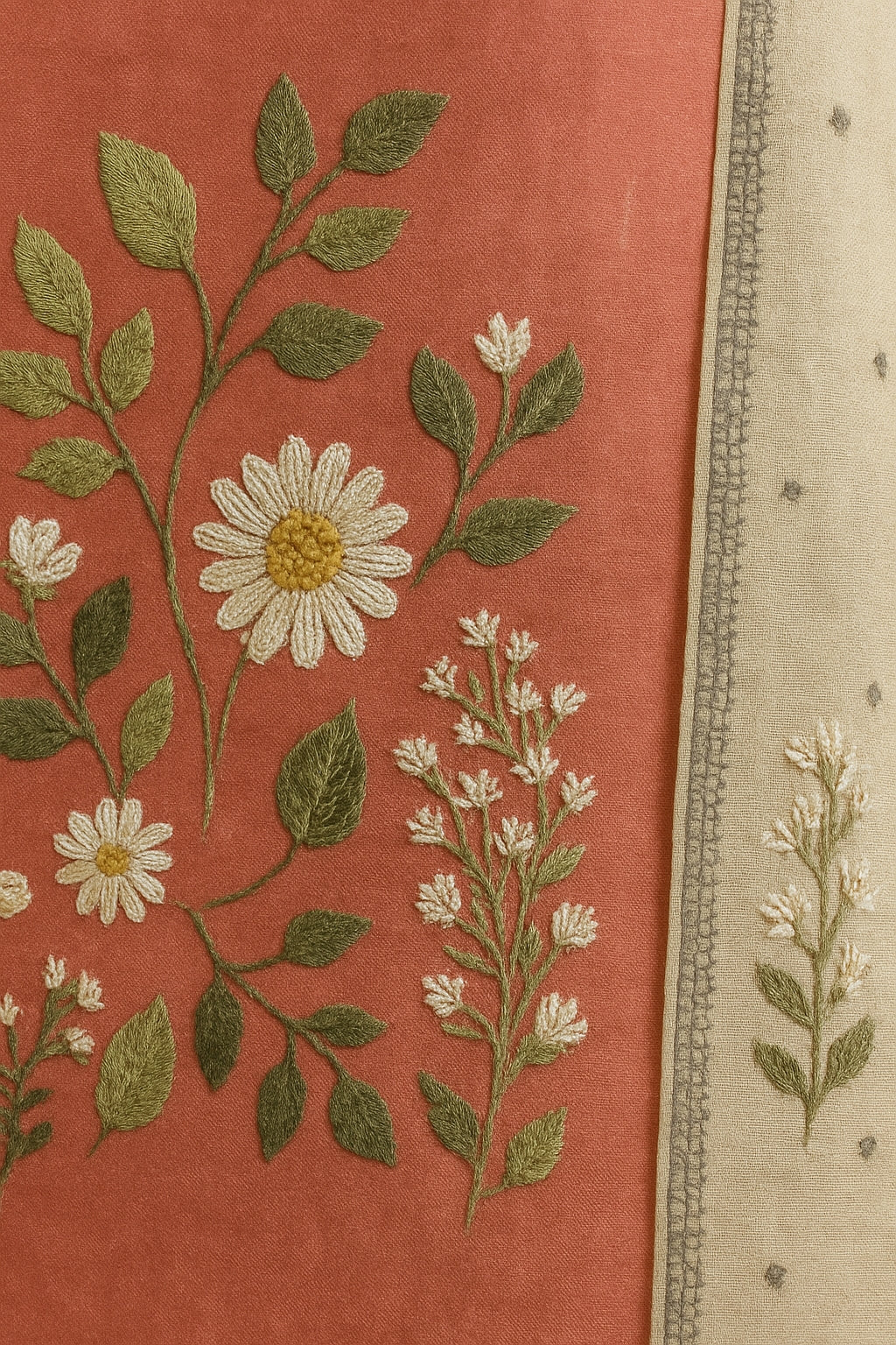 Heavy Embroidered Pure Linen (3 piece) Set Unstitched Dress Material DM81