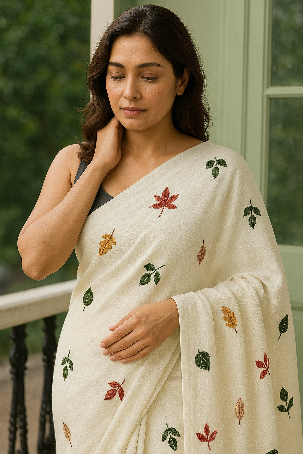 Soft Lightweight Cotton Saree With Beautiful Hand Embroidery Work Saree CSS34