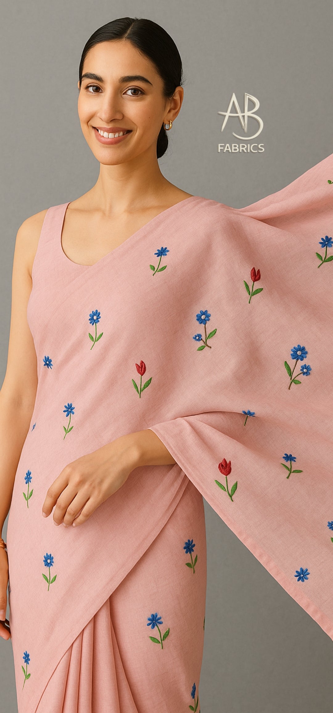 Soft Lightweight Cotton Saree With Beautiful Hand Embroidery Work Saree CSS40