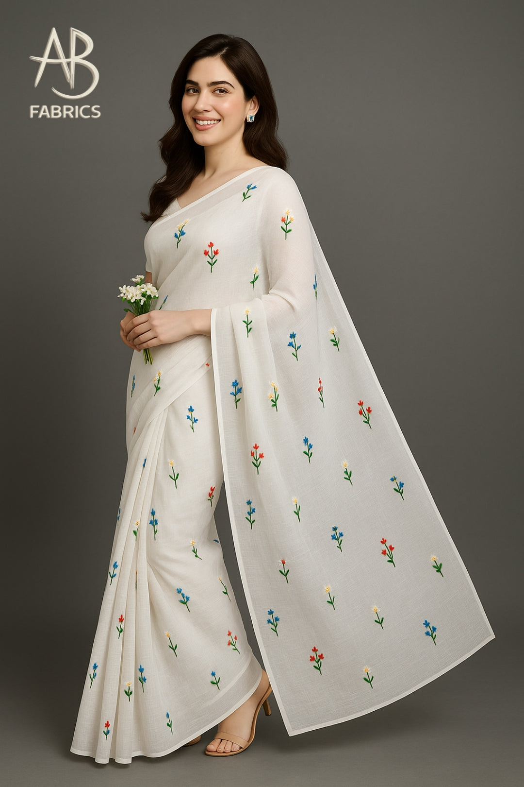 Soft Lightweight Cotton Saree With Beautiful Hand Embroidery Work Saree CSS43