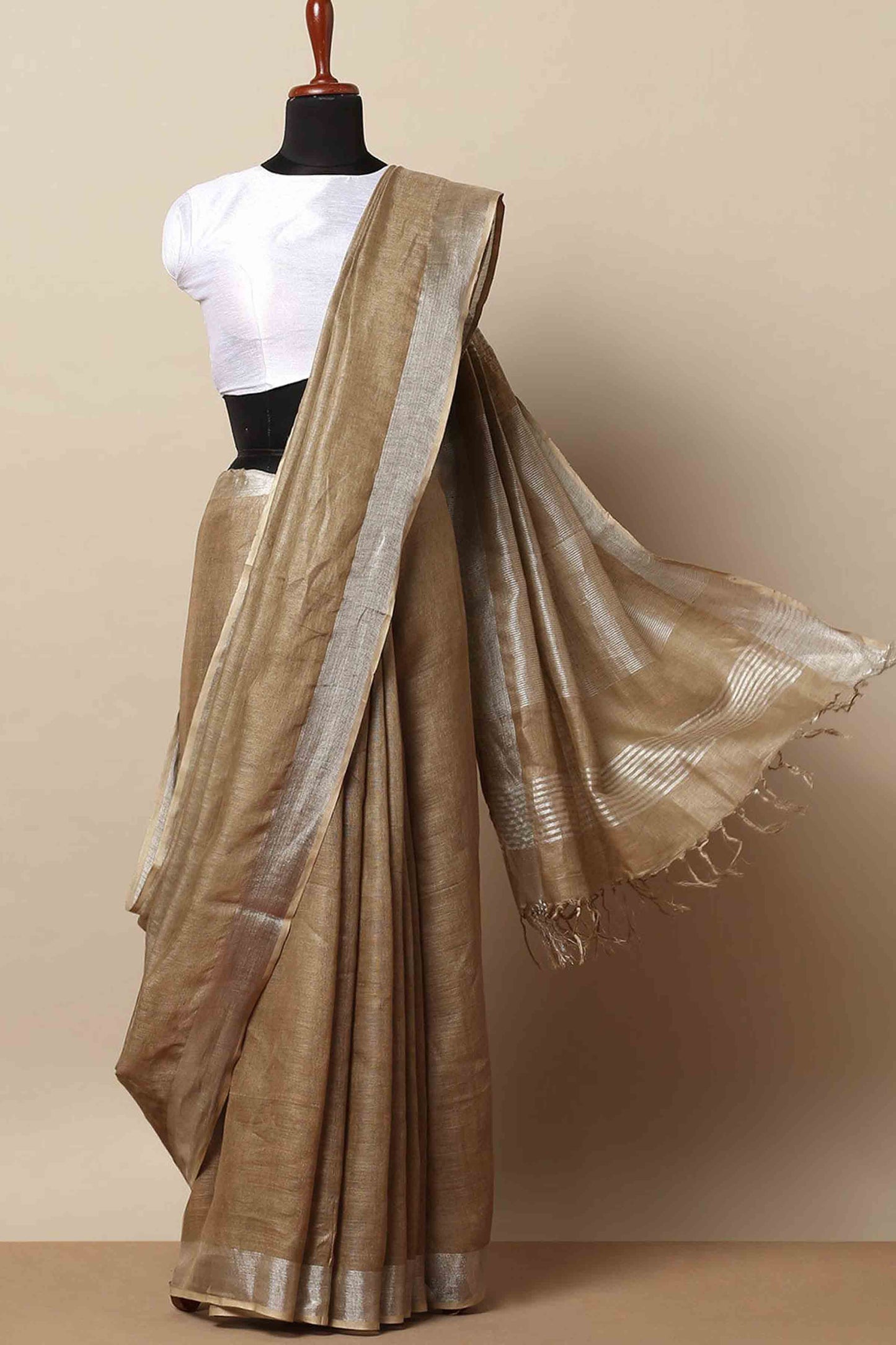 Organic Linen Saree LS02