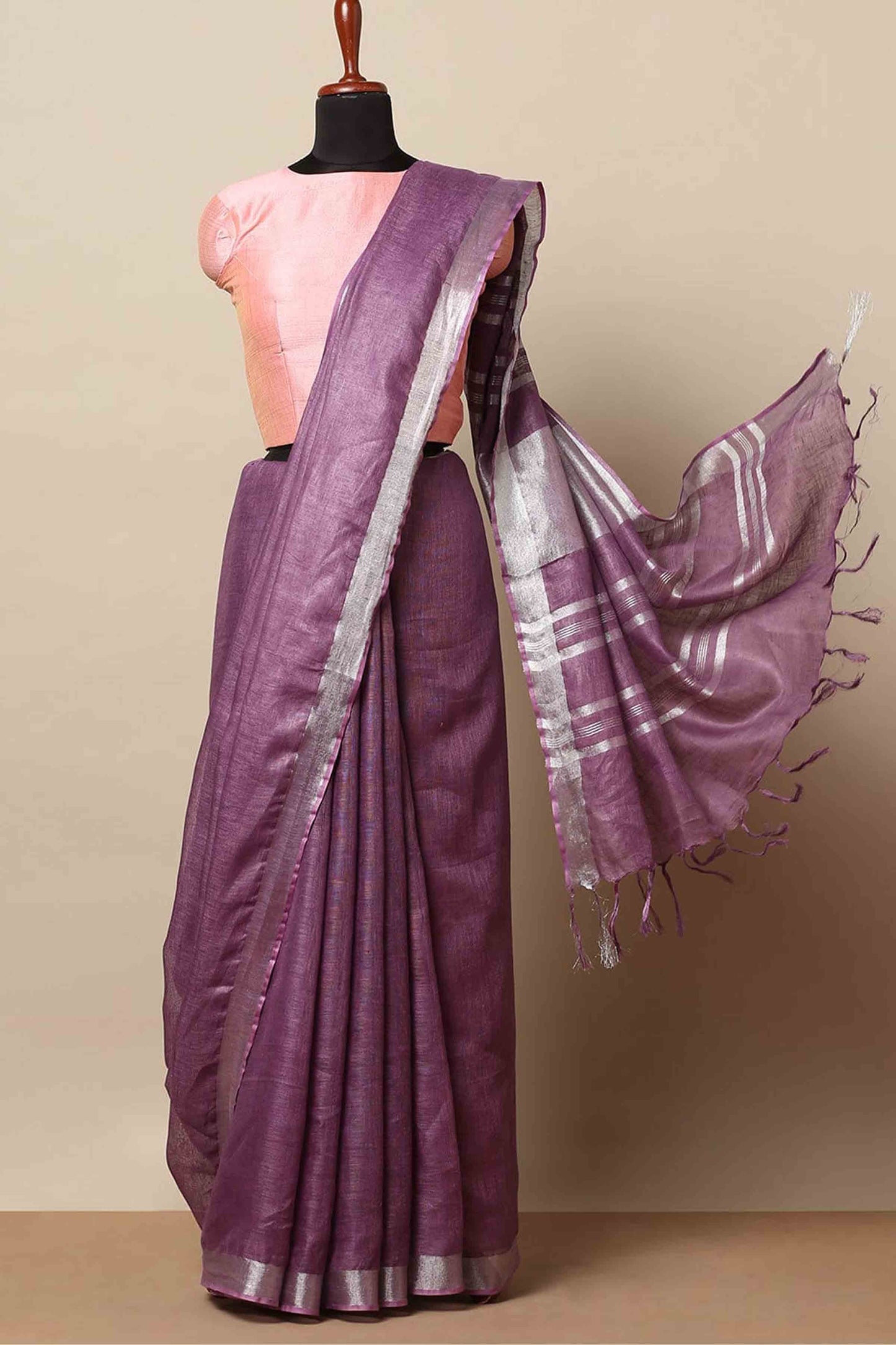 Organic Linen Saree LS03