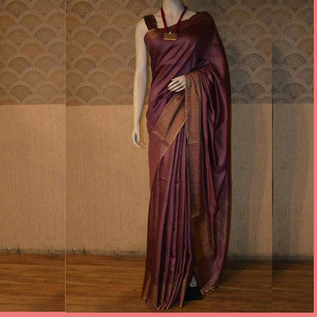 Pure Tussar Munga Silk Saree TMB06