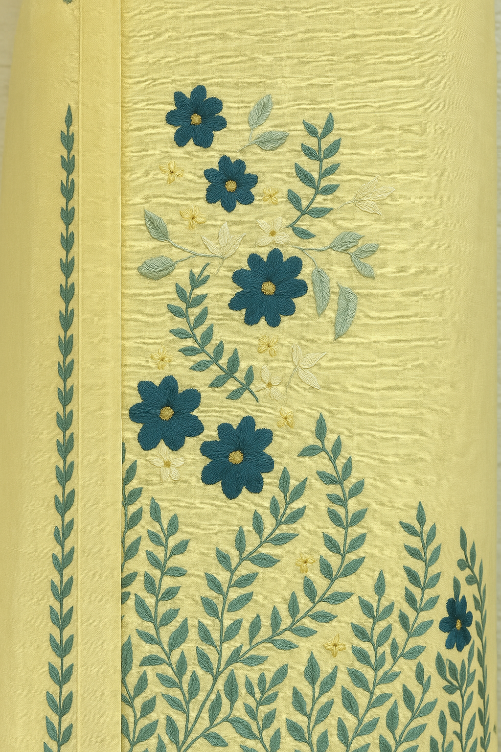 Heavy Embroidered Linen Salwar Suit Unstitched Dress Material DM58