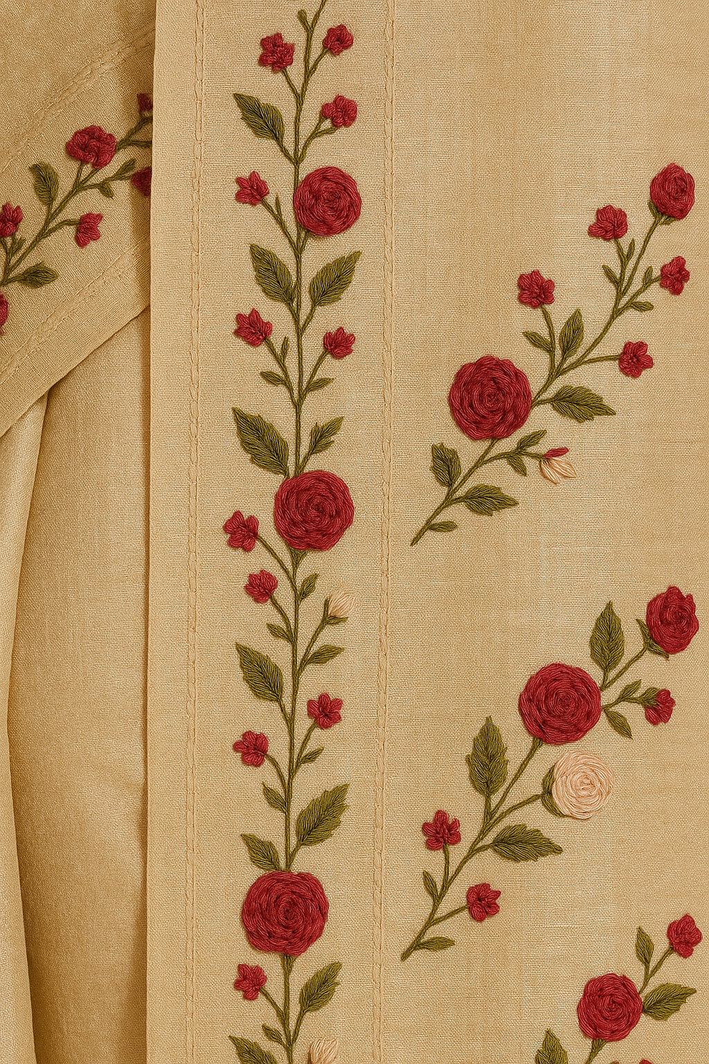 Handloom Pure Tussar Silk Saree with French Knot Embroidery Work Saree PTK06