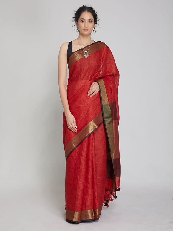 Organic Linen Saree LS52