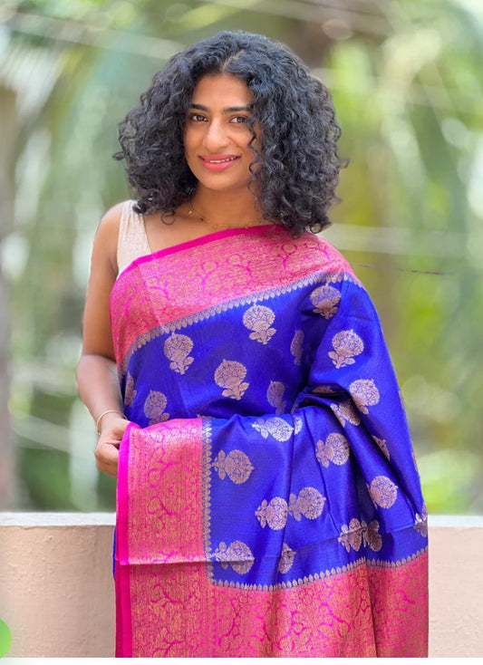 Pure Tussar Munga Banarasi Silk Saree TMS31