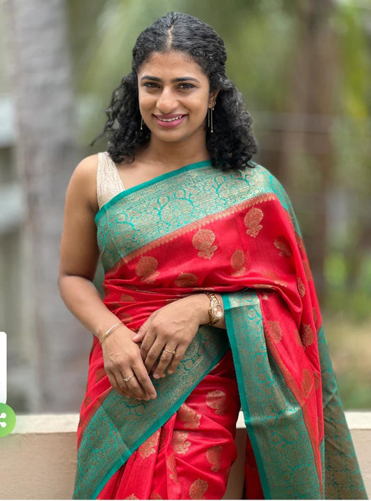 Pure Tussar Munga Banarasi Silk Saree TMS40