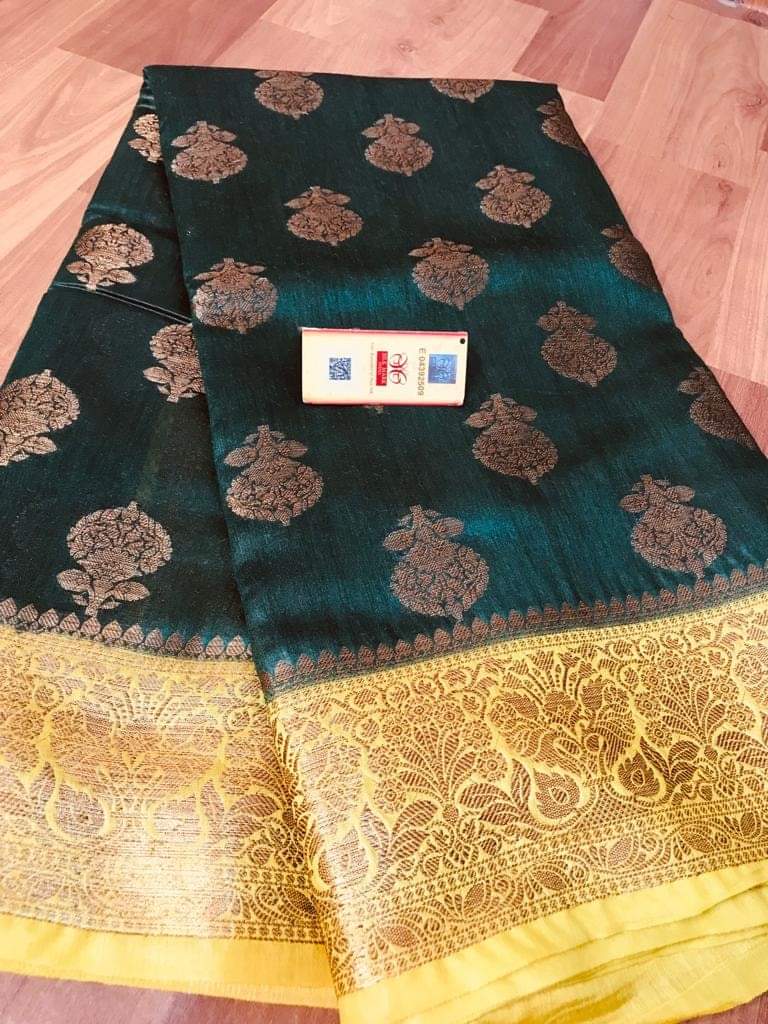 Pure Tussar Munga Banarasi Silk Saree TMS39