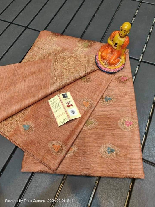 Semi Tussar Munga Banarasi Silk Saree STM25