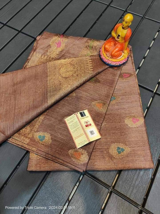 Semi Tussar Munga Banarasi Silk Saree STM26