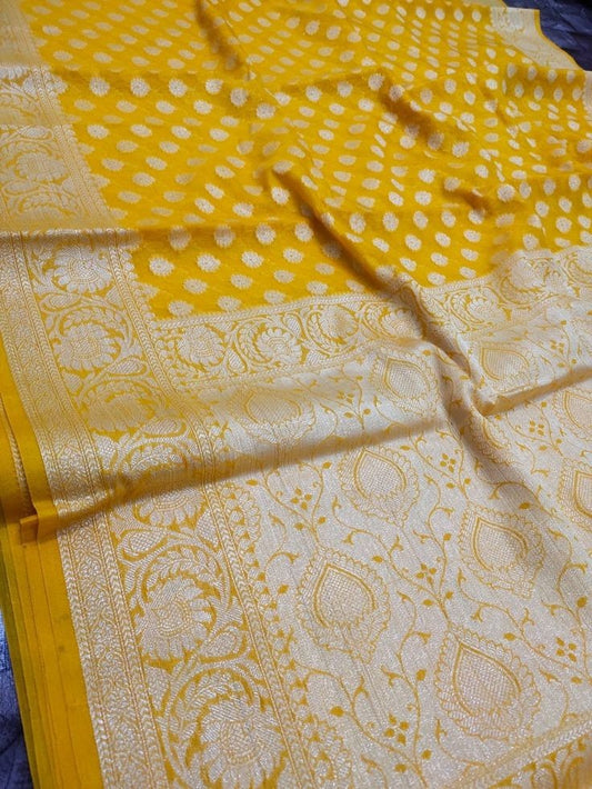 Party Wear Semi Georgette Banarasi Silk Saree PWS17