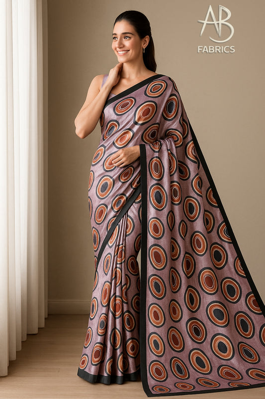 Hand-Printed Pure Tussar Silk Saree FH119